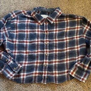 American eagle crop flannel blue and red medium